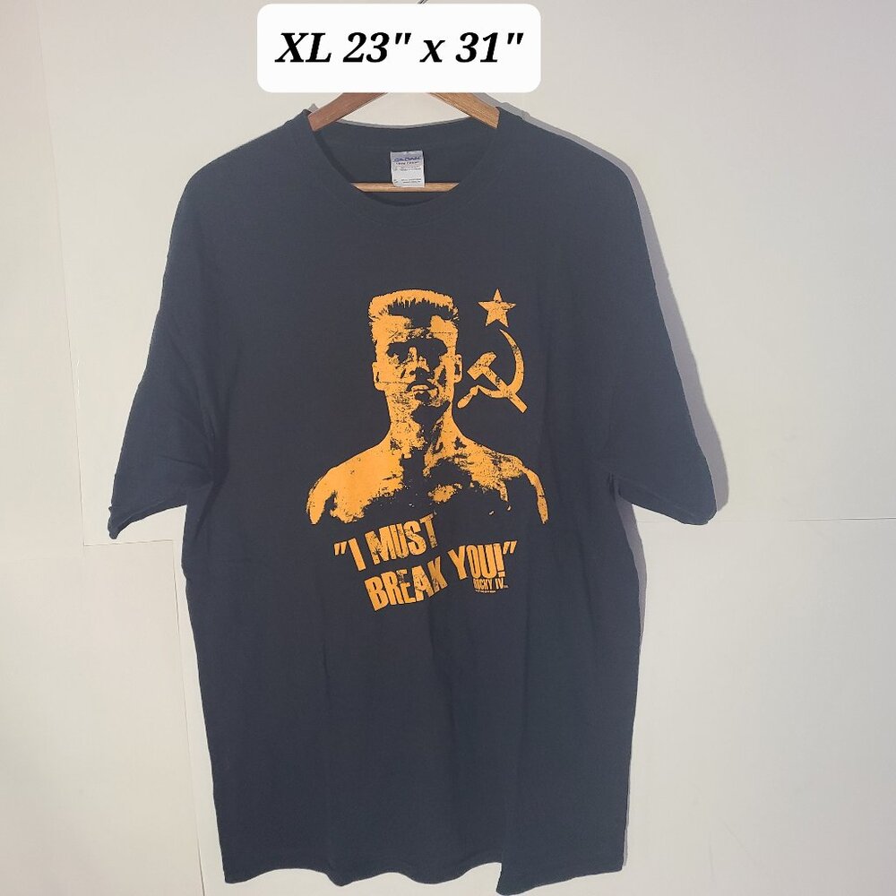 Rock IV "I Must Break You" Ivan Drago Black XL T-Shirt Officially Licensed